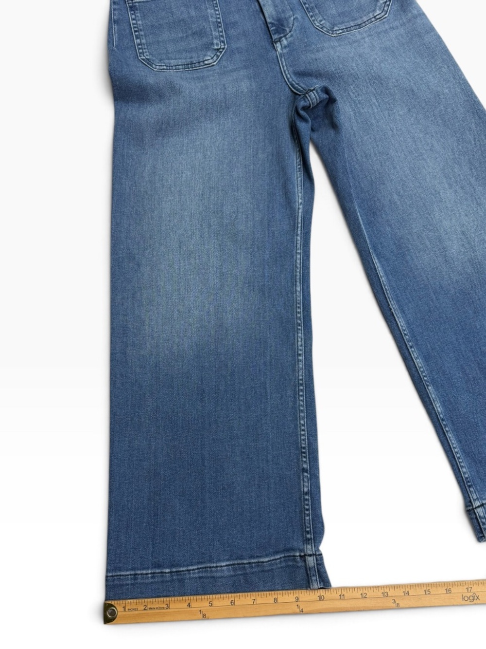 Maeve Anthropologie Colette Crop High Rise Wide Leg Jeans Medium Wash Size 29 - Picture 10 of 11